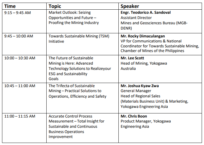 Mining Seminar Agenda R6